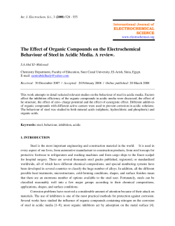 The Effect of Organic Compounds on the Electrochemical Behaviour