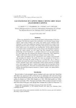1 gas exchange of captive freely diving grey seals (halichoerus