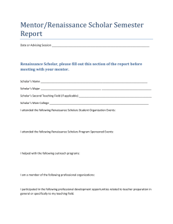 Mentor/Renaissance Scholar Semester Report