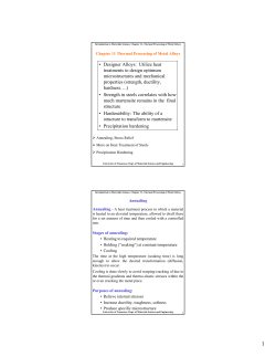 Chapter #11 Thermal Processing of Metal Alloys