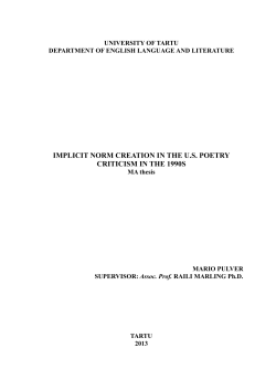 implicit norm creation in the us poetry criticism in the