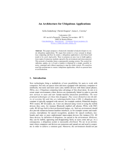 An Architecture for Ubiquitous Applications