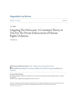 Litigating The Holocaust - Pepperdine Digital Commons