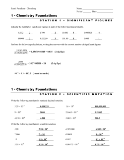 1 &middot; Chemistry Foundations 1 &middot; Chemistry Foundations