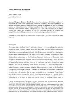 The use and abuse of the scapegoat