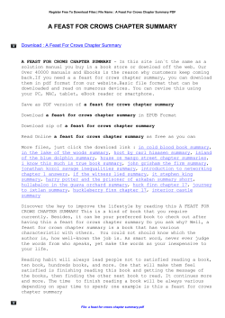 A Feast For Crows Chapter Summary