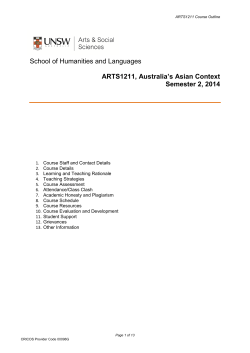 ARTS1211 Australia`s Asian Context
