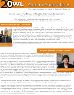 Alumni Annotations - the Purdue University Online Writing Lab