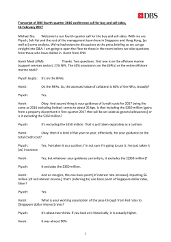 Transcript of DBS fourth-quarter 2016 results