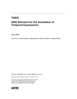 TIDES 2005 Standard for the Annotation of Temporal Expressions