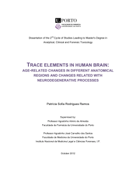 trace elements in human brain - Reposit&oacute;rio Aberto da Universidade