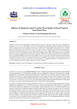 Influence of Margarine and/or Coconut Oil on Quality of Bread