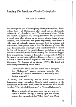 Reading The Merchant of Venice Dialogically