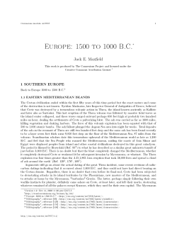 Europe, 1500 to 1000 B.C.: Southern Europe