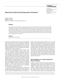 About face! Infant facial expression of emotion. 7, 116-120