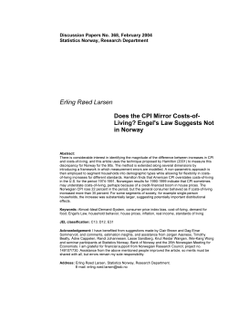 Erling R&oslash;ed Larsen Does the CPI Mirror Costs-of- Living