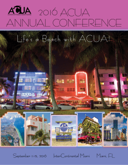 2016ACUA ANNUAL CONFERENCE
