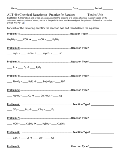 Balancing Equations Worksheet