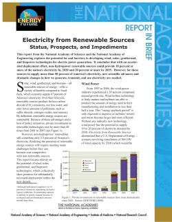 Electricity From Renewable Sources
