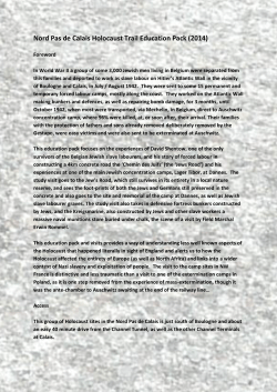 Nord Pas de Calais Holocaust Trail Education Pack (2014)