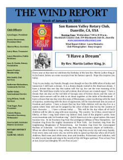 SRVRC Wind Report 01.19.2015 - San Ramon Valley Rotary Club