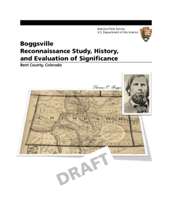 Boggsville Reconnaissance Study, History, and Evaluation of