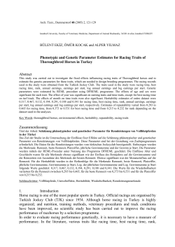 Phenotypic and Genetic Parameter Estimates for Racing Traits of