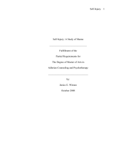 Self-Injury 1 Self-Injury