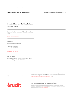 Events, Time and the Simple Form