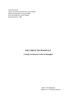 MASTER`S THESIS IN ASIAN STUDIES