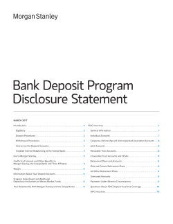Bank Deposit Program Disclosure Statement