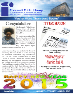 Congratulations - The Roosevelt Public Library