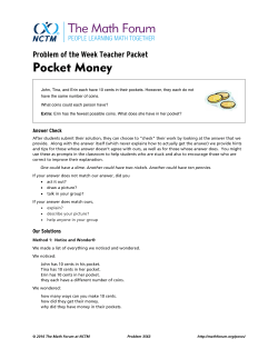 Pocket Money - The Math Forum @ Drexel