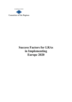 Success Factors for LRAs in Implementing Europe 2020