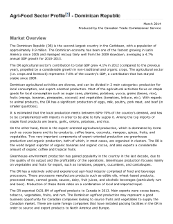 Agri-Food Sector Profile - Dominican Republic