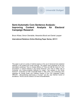Semi-Automatic Core Sentence Analysis: Improving Content