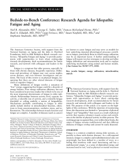 Research Agenda for Idiopathic Fatigue and Aging