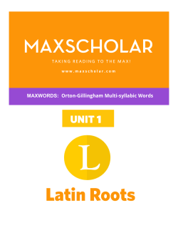 Latin Roots - MaxScholar