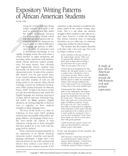 Expository Writing Patterns of African American Students