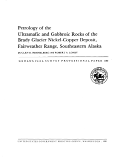 Petrology of the Ultramafic and Gabbroic Rocks of the Brady Glacier