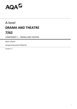 A-level Drama Specimen mark scheme Component 1