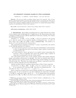 ON DISJOINT COMMON BASES IN TWO MATROIDS 1. Introduction