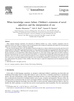 Children`s extension of novel adjectives and the interpretation of one