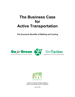The Business Case for Active Transportation: The Economic