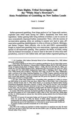 State Rights, Tribal Sovereignty, and the "White Man`s Firewater