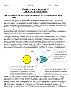 STAAR Science Tutorial 23 TEK 8.7C: Earth`s Tides