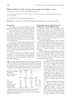100 Introduction BRIEF COMMUNICATION: Feed value of maize