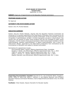 Approval of Appointments to the Education Practices Commission