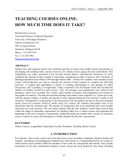 TEACHING COURSES ONLINE: HOW MUCH TIME DOES IT TAKE?