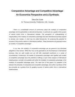 Comparative Advantage and Competitive Advantage